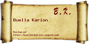 Buella Karion névjegykártya